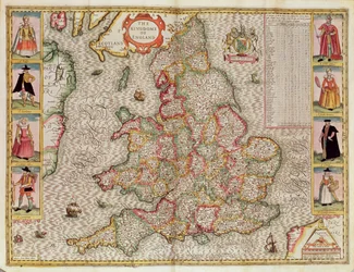 Das Königreich England, graviert von Jodocus Hondius (1563-1612) aus John Speeds 